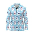 thumbnail image 4 of Yuyamidu Cute Snowman Long Sleeve Golf Shirt for Women Blue Tennis Tops Christmas Sports Shirt with Collar Athletic T-Shirt Shirts Size L, 4 of 8