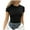 Black, variant on Womens T Shirts Casual Tops for Women Summer Short Sleeve Tops O Neck Ribbed Slim Fitted Shirts Casual Tee Tshirt