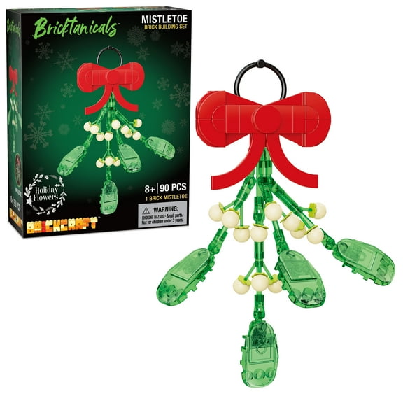 Brickcraft Bricktanicals Mistletoe Brick Building Kit (90-Plastic Piece Set), DIY Building Set, Christmas Décor, Holiday Gift Idea for Flower Lovers