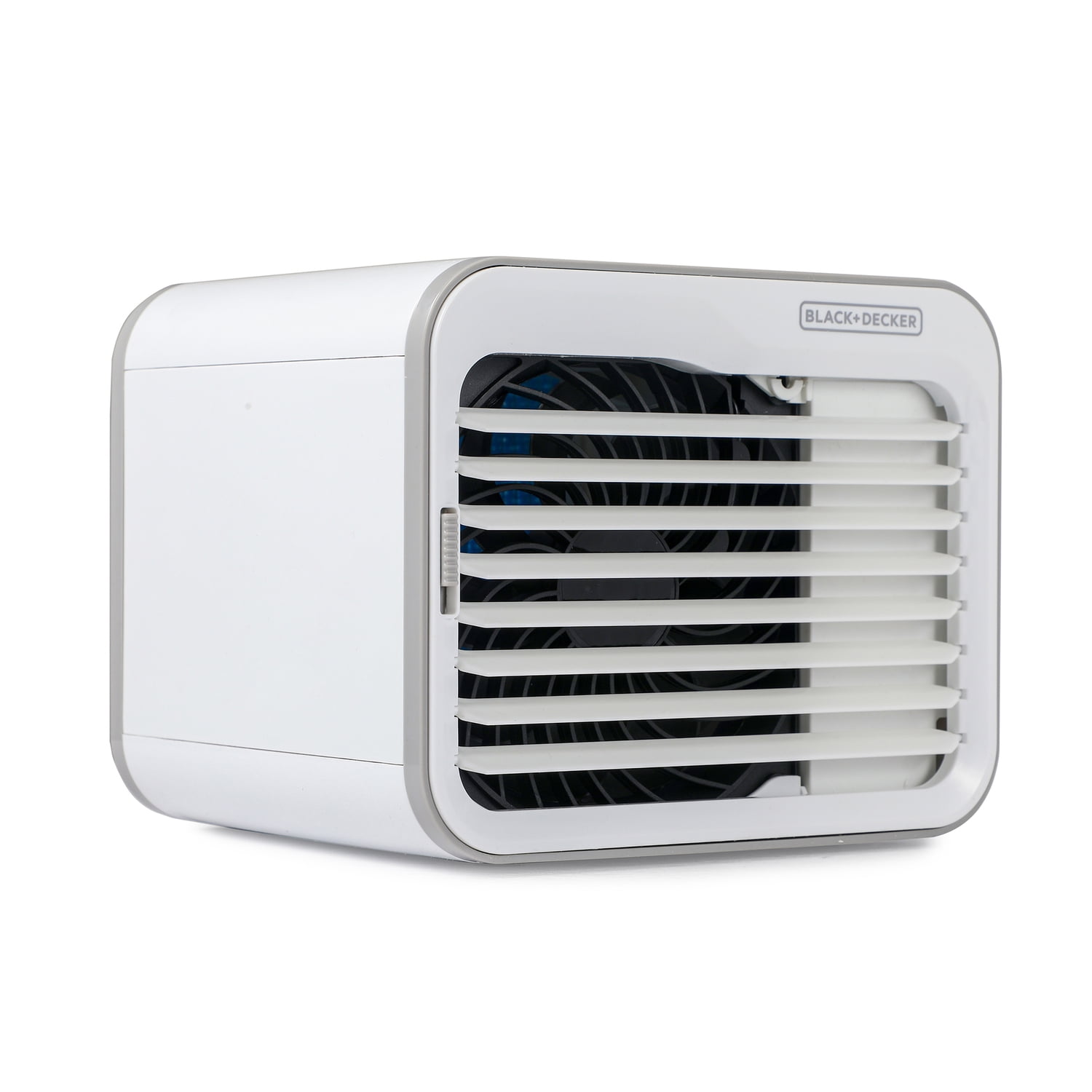 BLACK+DECKER BDMC10 3-Speed Portable USB-Powered Desktop Evaporative Air Cooler with Fan, White/Gray