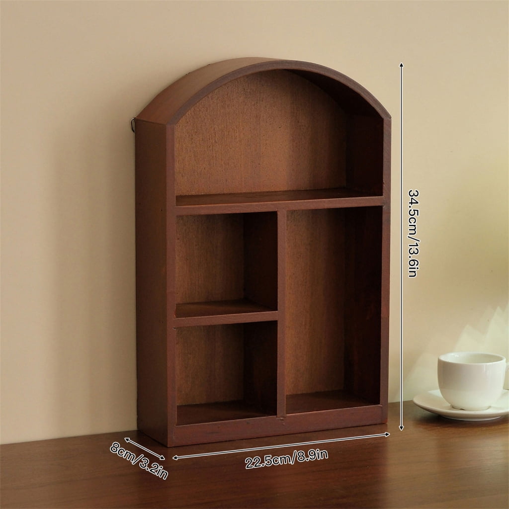 MOMOJIA Wooden Desktop Display Cabinet With Tempered Glass Door Multifunctional Storage Organizers For Home Office Decors