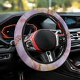 thumbnail image 5 of Yuyamidu Purple Marble Print Steering Wheel Cover for Car Sedan Winter Warm Car Steering Wrap Decor Flannel Auto Steering Wheel Accessories, Easy to Install, 5 of 7