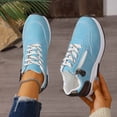 thumbnail image 5 of Womens Shoes,Women Sneakers Thick Sole Lace Up Design Fashion Casual Shoes Comfortable Women Sneakers for Walking,Shoes for Women,Light Blue,7, 5 of 9