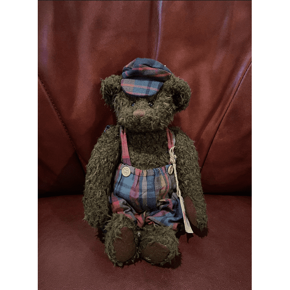 Cottage Collectibles Wooster 11" plush toy TEDDY BEAR CB128 overalls TAGGED VTG