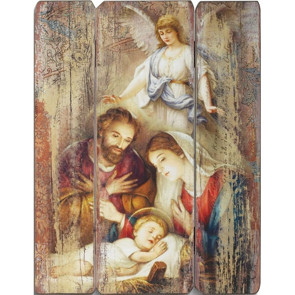 Fashion Holy Family With Angel Wall Plaque (0.75 X 13) Made In China gm15777