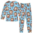 thumbnail image 2 of Dailycode Cotton Pajama Set Snug Fit Long Sleeve Top and Pants for 18M-8Y Cute Monkey on Cake, 2 of 7