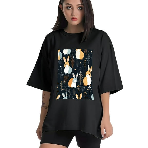 Plus Size Shirt for Women Black Tops for Women Short Sleeves Shirt for Women Easter 257 T Shirt Crewneck Shirt for Women XS