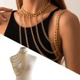 thumbnail image 4 of Cadena para el cuerpo de las mujeres Multi capas Un hombro Joyas Cadena Dorado B Sunnimix Cadena del cuerpo, 4 of 8