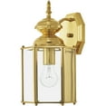 thumbnail image 3 of 7 inch 1 Light Polished Brass Outdoor Wall Lantern Pendant Lighting Fixture with Clear Beveled Glass Shade backed with Solid Brass material for patio, front porch, entryway and more, 3 of 7