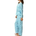 thumbnail image 5 of MecTo Women Pajamas Sets, Lady Floral Print Long-Sleeved PJ, Blue, 2 piece, Size L, 5 of 8
