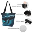thumbnail image 4 of Fuzoiu Vintage Blue Pattern Whale Print Large Capacity Shoulder Bag for Women,Large Capacity Office Purse,Laptop Tote Bag,Casual Everyday Tote for Work Beach Travel and Shopping Grocery, 4 of 6