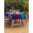 thumbnail image 4 of 60x84 Inch Outdoor Tablecloth with Umbrella Hole Zipper Rectangle Orange Pink Blue Moire Rectangular Tablecloths Outside Waterproof Modern Abstract Minimalist Patio Table Cloth Cover for Picnic Party, 4 of 8