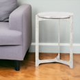 thumbnail image 2 of HomeRoots 576794 25 in. White & Silver Marble & Aluminum Round Cross Legs End Table, 2 of 5