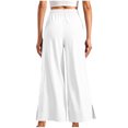 thumbnail image 5 of WFJCJPAF 2024 New Product Clearance！ Pants for Women Plus Size 4X,Women Solid Color Elastic Waistband Sports And Leisure Belt Pocket Slit Pants Legs Long Pants - White S, 5 of 8