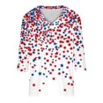 thumbnail image 4 of 3/4 Sleeve V Neck USA Patriotic Shirt for Women 4th of July America Stars Stripes Flag Tops 2026 Independence Day Tee, 4 of 7