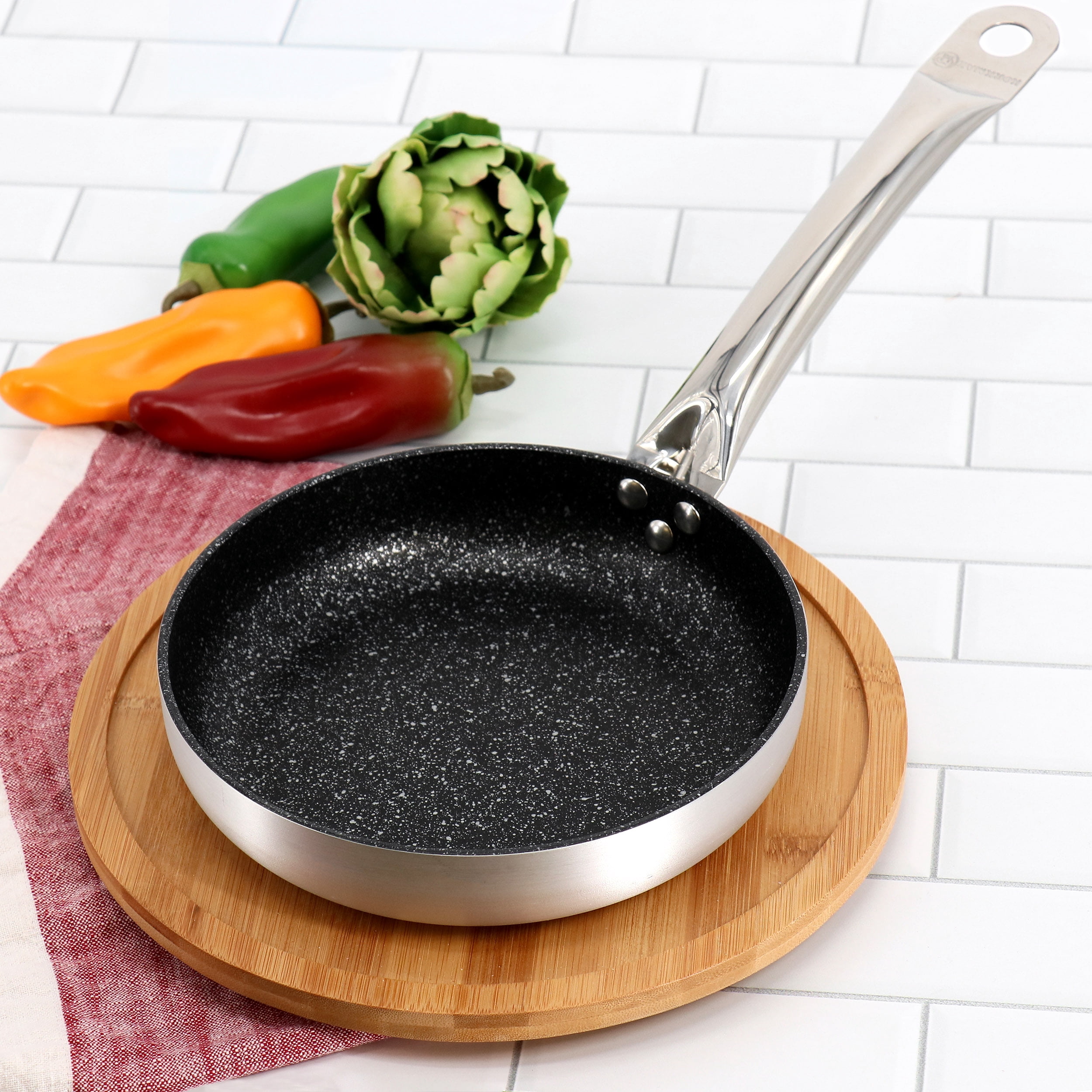 Korkmaz Gastro 8 Inch Professional Series Tava and Frypan in Brushed Silver
