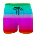 thumbnail image 4 of Mens Swim Trunks Rainbow Seven Color Rendering Print Shorts with Mesh Lining Swimwear Bathing Suits 5 Inch Pants, 5X-Large, Pink, 4 of 5