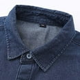 thumbnail image 4 of Krdevn Mens Shirts - Men's Long Sleeve Denim Shirt Casual Loose Fit Oversized Comfortable Workwear Top Relaxed Style Button Down Shirt for Men,Mens Fall Shirts,Color:Dark Blue,Size:3XL, 4 of 9