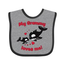 Inktastic My Grammy Loves Me Orca Family Boys or Girls Baby Bib