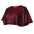 thumbnail image 5 of YTCAMLO Glitter Sequin Womens Cropped Wraps Fashions Short Sleeve Bolero Shrug Flared Shiny Shoulder Cover Up for Wedding, 5 of 5