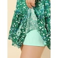 thumbnail image 7 of Allegra K Women's Floral Elastic High Waist A-Line Mini Short Skirts, 7 of 7