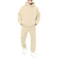 thumbnail image 6 of Children's Casual Solid Color Sweatshirt and Pants Two Piece Set, 6 of 7