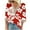#207-Red, variant on ICHUANYI Womens Fashion Printed 3/4 Length Sleeve Blouses V Neck Shirts Dressy Flowy Loose Tunic Tops