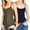 2PK: OLIVE/NAVY, variant on TheLovely Women & Juniors Scoop Neck Solid Cami Cotton Bodysuit with Snap Crotch Bottom & Adjustable Spaghetti Straps