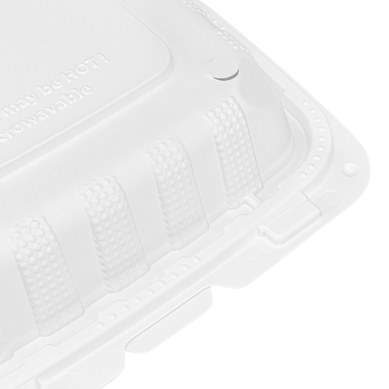 Karat Earth [200pcs - 8x8] Mineral Filled PP Hinged Container, 1 compartment - White