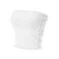 thumbnail image 3 of MixMatchy Women's Ruched Double Layered Eyelet Lace Tube Top, 3 of 7