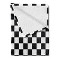 thumbnail image 2 of Checkers Game Soft Flannel Fleece Throw Blanket, Geometric Grid Style Monochrome Squares in Traditional Game Board Design, Cozy Plush for Indoor and Outdoor Use, 50" x 70", Black White, by Ambesonne, 2 of 5