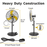 30 Heavy Duty Pedestal Misting Fan