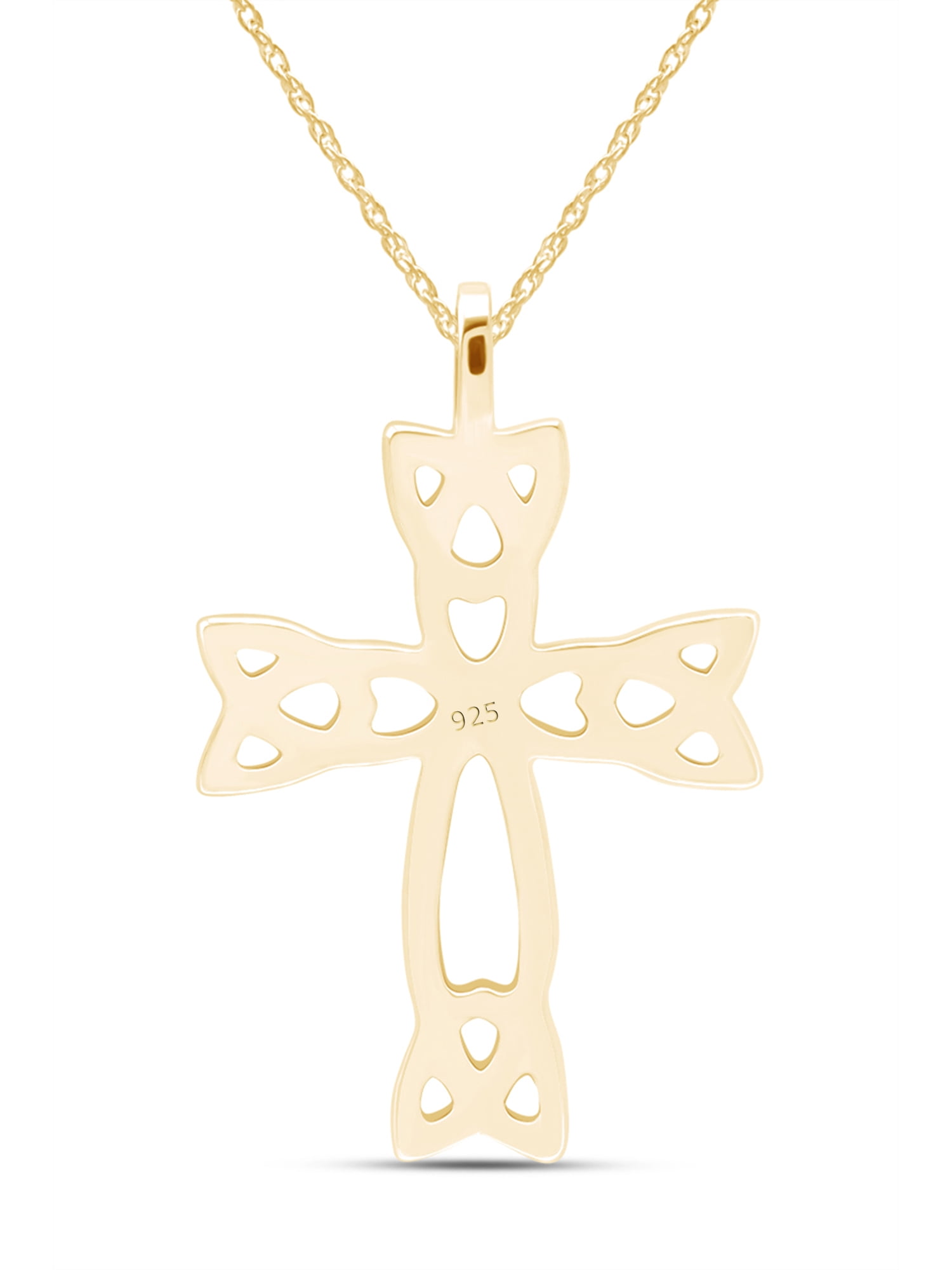 AFFY Celtic Cross Pendant Necklace for Women 14K Yellow Gold over Sterling Silver