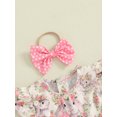 thumbnail image 6 of Toddler Baby Girl Easter Outfit Fly Sleeve Bunny Print Dress Rabbit Print Bowknot Fly Sleeve A-Line Dress Headband Summer Clothes, 6 of 9