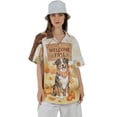 thumbnail image 4 of Welcome Fall Australian Shepherd Cozy Autumn Field Pumpkins Golden Leaves Hawaiian Shirt Breathable Summer Unisex Merch Aussie Dog Lover Gifts - 12013, 4 of 6