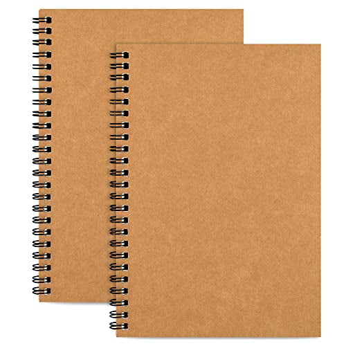 2Pcs Blank Notebook, Blank Pages Journal Unlined Spiral Notebook Drawing  Sketch Book, 8.2 X 5.5