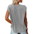 thumbnail image 2 of Uhndy Womens Shirts Off Shoulder Tops Casual Short Sleeve T Shirt Boat Neck Blouse Tops-LQ, 2 of 3