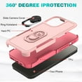 thumbnail image 5 of [PST] iPhone 15 Pro Ring Case, Dual Layers Heavy Duty Magnetic Hard Kickstand Case with Ring Stand, 5 of 5