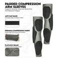 thumbnail image 3 of Exxact Sports Padded Arm Sleeves Football - 3-Pad Tricep Elbow Forearm Coverage - Compression Support for Youth and Adults (Gray, Adult L/XL), 3 of 6