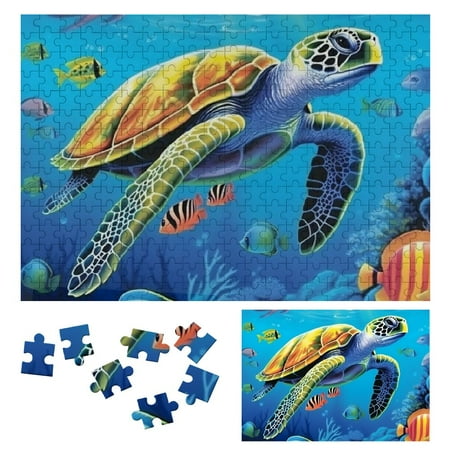 Shiartex Ocean Puzzle, Sea Turtle Puzzles for Adults Fish, Colorful Marine Life Jigsaw Puzzles Beach Scenes 300 PCS