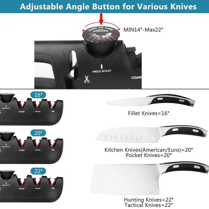Knife Sharpener Angle Adjustable 4-level Scissors Sharpener Professional Kitchen Knife Sharpener