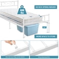 thumbnail image 3 of Lusimo Twin Bed Frame with Headboard and Footboard 12 inch Metal Platform Bed Frame No Box Spring Needed Twin Size Easy Assembly, White, 3 of 9
