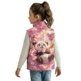 thumbnail image 2 of Binienty Cherry Blossom Panda Vest Jacket 3T Girls Toddler Warm Fuzzy Fluffy Outwear Coat Big Kids Comfy Thick Vest Cute Trendy Kids Fall Winter Coats​, 2 of 7