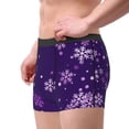 thumbnail image 2 of Fotbe Crystal Purple Snowflake Men’s Total Support Pouch Boxer Briefs, X-Temp Cooling, Moisture-Wicking Underwear, Regular, Long-leg and Trunk-Large, 2 of 6
