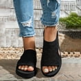 thumbnail image 2 of Rokment Women's Athletic Running Walking Tennis Sandals Lightweight Breathable Mesh Memory Foam Elastic Slip on Gladiator Summer Shoes for Beach Walking Comfortable Black Size 6.5, 2 of 7