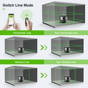 Huepar 4D 16 Lines Cross Line Laser Level 4 x 360 Green Beam Self-Leveling Lasers Level Tools with LCD Screen and Bluetooth