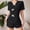 Black, variant on Pajamas Sets for Women Comfortable Knitted ribbing 2 Piece Loungewear Bow Decor Lapel Collar Short Sleeves Tops Shorts Home Wear Sets