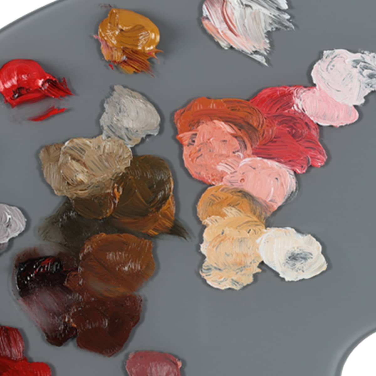 New York Central Grey Tempered Glass Palette 10x14" Oval – Scratch-Resistant, Easy-to-Clean Artist Palette for Precise Color Mixing, Reduced Glare, Solvent-Resistant