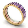 thumbnail image 2 of 1 ct Brilliant Round Cut Natural Amethyst 18K White/Rose/Yellow Gold Stackable Band SZ 6.25, 2 of 6