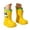 Yellow-B, variant on Kcolen Kids Cute Panda Rain Boots 3D Charm Waterproof Non- Outdoor Rain Shoes for Toddler Boys Girls, All Season Ages 2-11 Brown